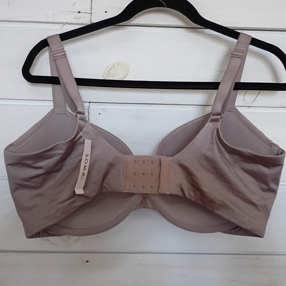 Soma Stunning Push Up Lurex Embroidery Silver Taupe Bra - Picture 4 of 6